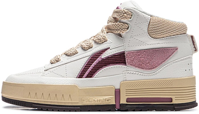 LiNing 李寧 里呈Hi 休閒百搭 防滑耐磨 中幫 板鞋 女款 白紅色 Buy LiNing 李寧 里呈Hi 休閒百搭 防滑耐磨 中幫 板鞋 女款 白紅色