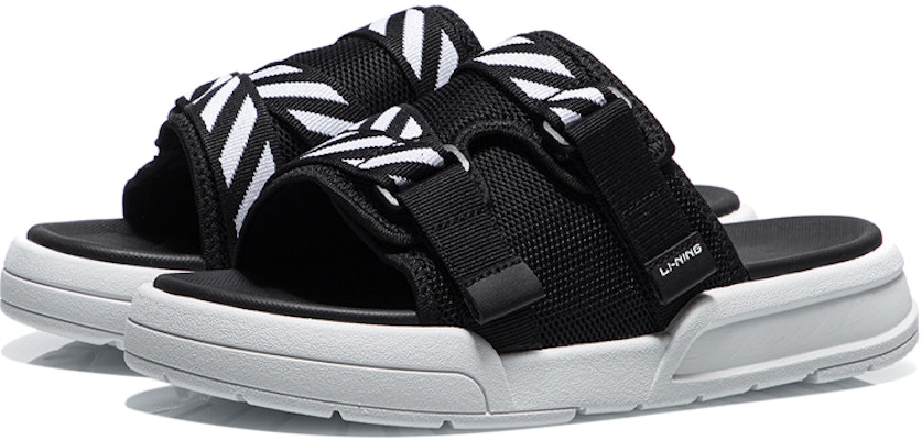 (Women) Li-Ning Fashion Slides 'Black White' AGAR014-1 Lookbook (Women) Li-Ning Fashion Slides 'Black White' AGAR014-1