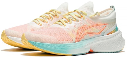 李寧 飛電Discovery 一體織高回彈競速 跑步鞋 女款 橙白藍 Lookbook 李寧 飛電Discovery 一體織高回彈競速 跑步鞋 女款 橙白藍