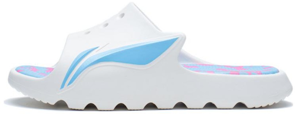 (Women) Li-Ning LNBB Slides 'White Blue' ABTS004-3 Buy (Women) Li-Ning LNBB Slides 'White Blue' ABTS004-3