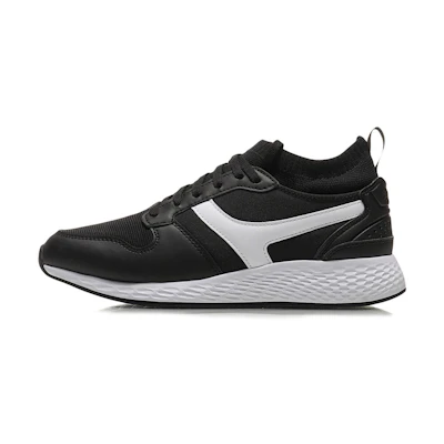 (W) Li-Ning Running Shoes 'Black White Breathable Knit'