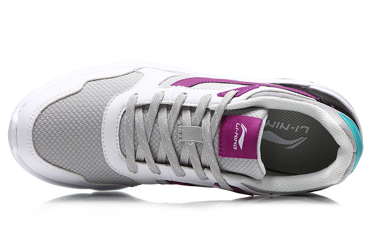 Lookbook (W) 李寧ランニングシューズ ロー グレー/白/紫 AGLM116-1