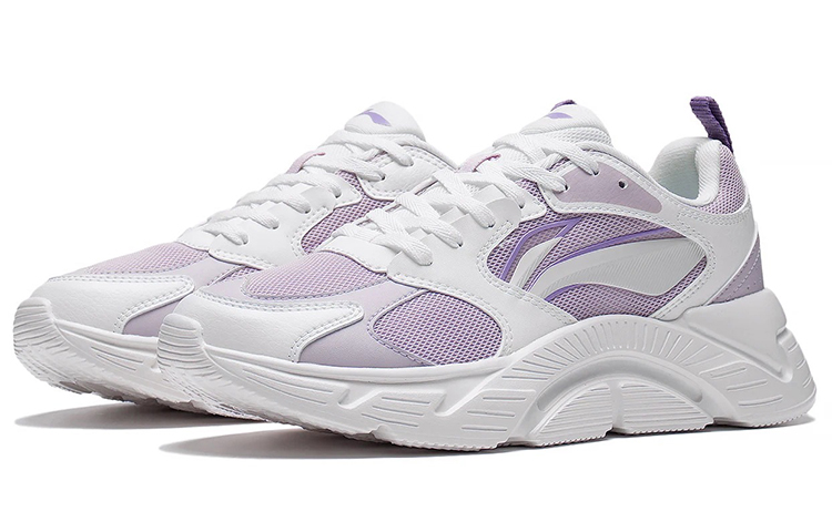 Lookbook LiNing李寧 舒適 耐磨 低筒 跑步鞋 女款 白紫色