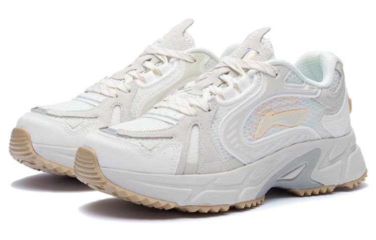 Lookbook LiNing李宁 拾光 減震防滑耐磨 低幫 跑步鞋 女款 雲霧白