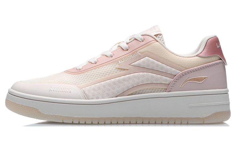 (W) Li-Ning Simple Leather Low-Top 'Apricot Pink'