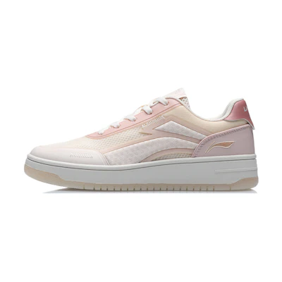 (W) Li-Ning Simple Leather Low-Top 'Apricot Pink'