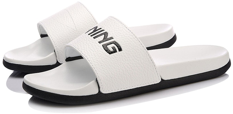 (Women) Li-Ning Slipper PU 'White Black' AGAN004-1 Lookbook (Women) Li-Ning Slipper PU 'White Black' AGAN004-1