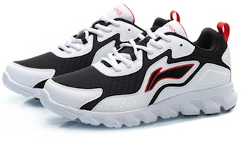 LiNing李寧 耐磨透氣 低幫 跑步鞋 女款 白黑紅 Lookbook LiNing李寧 耐磨透氣 低幫 跑步鞋 女款 白黑紅