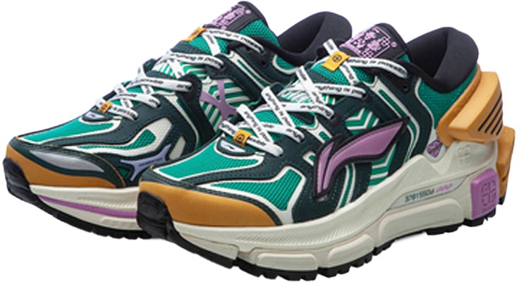 (Women) Li-Ning Sun Chaser 'Green Yellow Purple' ARZQ004-16 Lookbook (Women) Li-Ning Sun Chaser 'Green Yellow Purple' ARZQ004-16