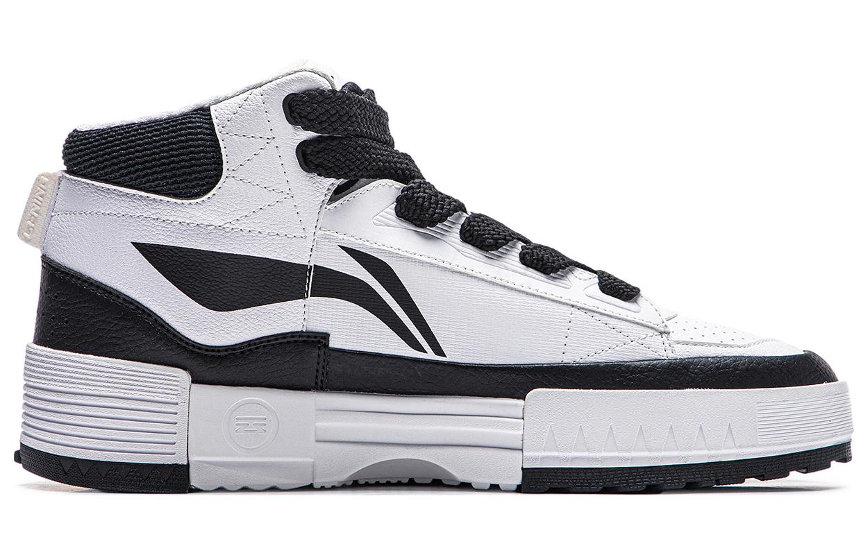 Order LiNing李寧 里程 休閒百搭 防滑耐磨 中幫 板鞋 女款 白黑色