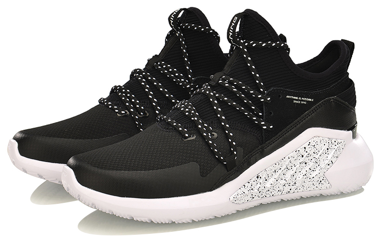 (W) Li-Ning Weave Casual Mid-Top 'Black White' 圖 3
