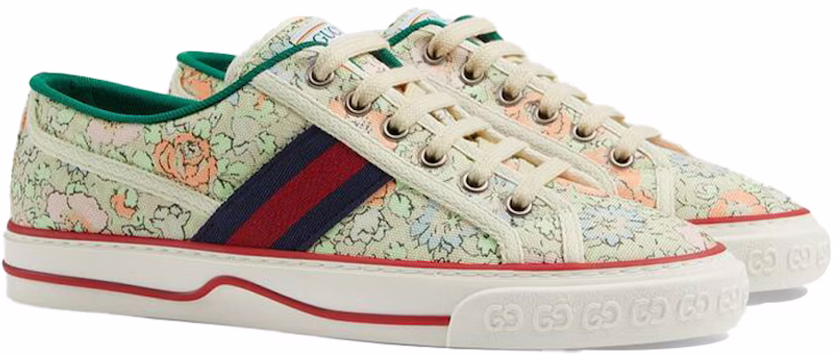 (W) リバティ×グッチ Tennis 1977 花柄ミント 606110-2I410-3960 Lookbook (W) リバティ×グッチ Tennis 1977 花柄ミント 606110-2I410-3960