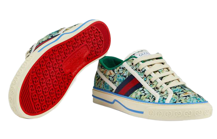 Purchase (Women) Liberty of London x Gucci Tennis 1977 'Floral - Light Blue Green' 606110-2H930-4862