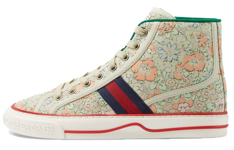 (Women) Liberty of London x Gucci Tennis 1977 High 'Floral - Mint Green' 627838-2I420-3961