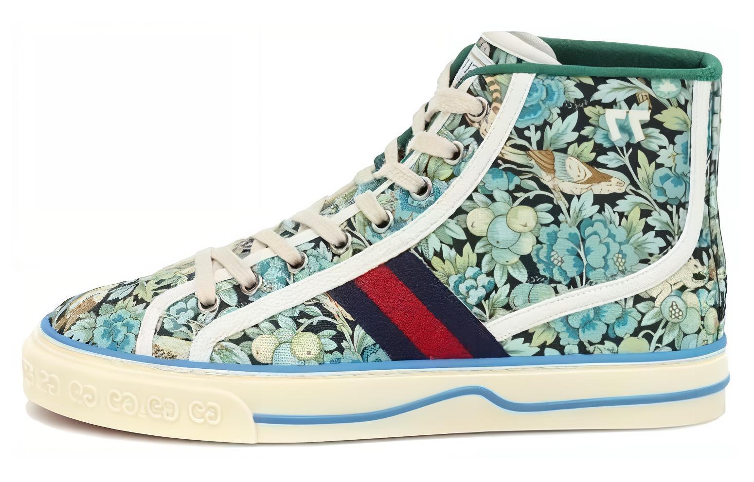 Buy (W) Liberty of London x Gucci Tennis 1977 High 'Bunga - Biru Hijau Muda' 627838-2H920-4861