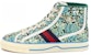 (W) Liberty of London x Gucci Tennis 1977 Tinggi 'Floral - Biru Hijau Muda' 627838-2H920-4861