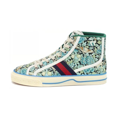 (W) Liberty of London Gucci Tennis 1977 High 'Floral - Light Blue Green'