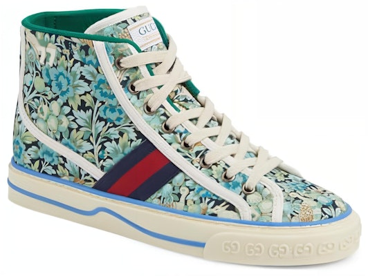 (W) Liberty of London x Gucci Tennis 1977 High 'Bunga - Biru Hijau Muda' 627838-2H920-4861 Order (W) Liberty of London x Gucci Tennis 1977 High 'Bunga - Biru Hijau Muda' 627838-2H920-4861