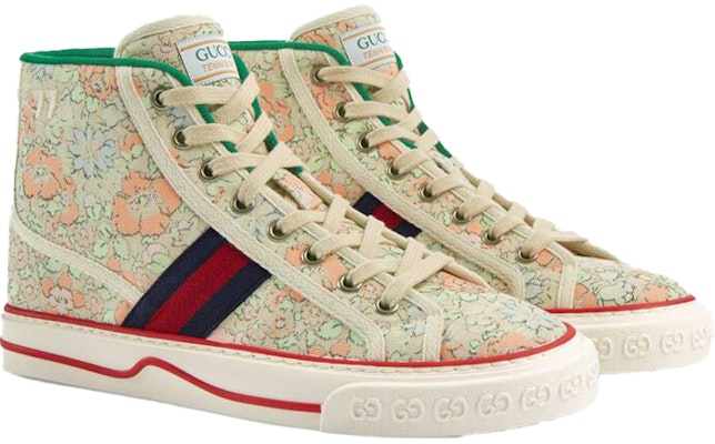 (W) Liberty of London x Gucci Tennis 1977 High 'Floral - Hijau Pudina' 627838-2I420-3961 Order (W) Liberty of London x Gucci Tennis 1977 High 'Floral - Hijau Pudina' 627838-2I420-3961
