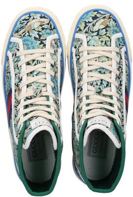 (W) Liberty of London x Gucci Tennis 1977 High 'Bunga - Biru Hijau Muda' 627838-2H920-4861 Shop (W) Liberty of London x Gucci Tennis 1977 High 'Bunga - Biru Hijau Muda' 627838-2H920-4861