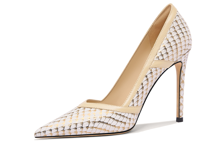 (Women) Lily Wei 'Gold Scale Stiletto Mules' J-122