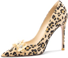 (Women) Lily Wei 'Leopard Print Rhinestone Floral Slip-On' NN-550 (Women) Lily Wei 'Leopard Print Rhinestone Floral Slip-On' NN-550
