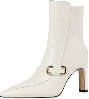 (Women) Lily Wei Ankle Boot 'White Metallic Side Zip' M2-060 (Women) Lily Wei Ankle Boot 'White Metallic Side Zip' M2-060