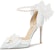 (W) Lily Wei Biru Mutiara-Tali Ankle Tumit Runcing Stiletto 10cm 'Hujung Minggu Mesra' NN-403