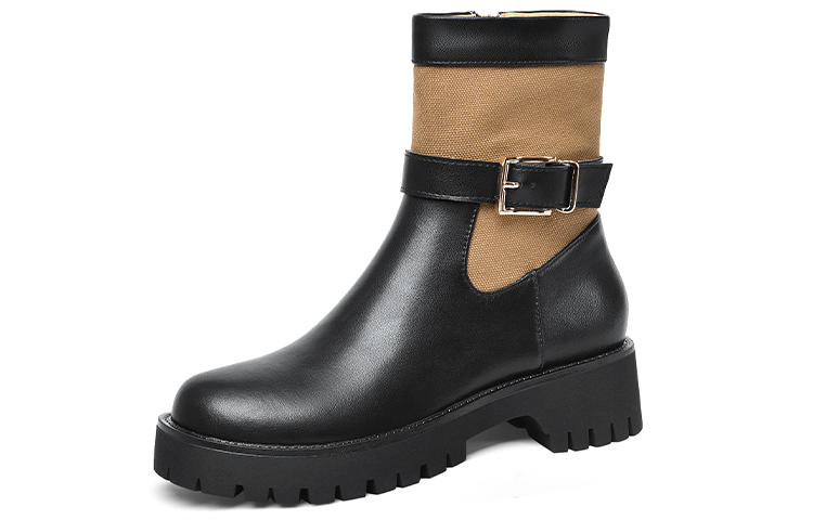 Purchase (W) But Chelsea Lily Wei 'Kulit Hitam Tapak Tebal dengan Zip Sisi' XPJ-058