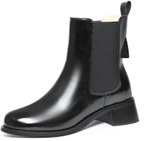 (Women) Lily Wei Chelsea Boot 'Tan Ankle Casual Chunky Heel' KX-001-a (Women) Lily Wei Chelsea Boot 'Tan Ankle Casual Chunky Heel' KX-001-a