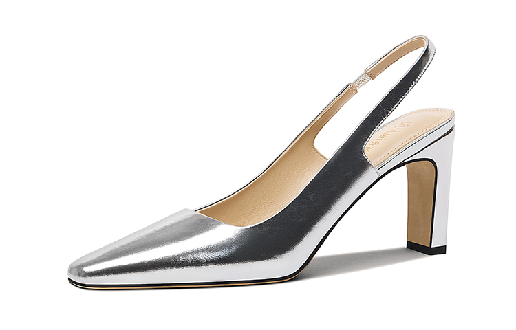 (Women) Lily Wei Chunky Heel Elastic Band Comfort 7.5cm 'Solid Color' L-049