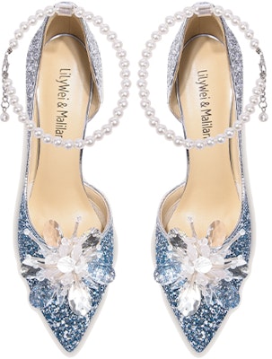 (Women) Lily Wei Cinderella 'Blue Gradient Glitter Leather Rhinestone Pearl Buckle High Heels' NN-196 Lookbook (Women) Lily Wei Cinderella 'Blue Gradient Glitter Leather Rhinestone Pearl Buckle High Heels' NN-196