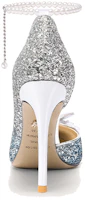 Shop (W) Lily Wei Cenicienta 'Tacones Altos Azul Degradado con Brillo y Perlas de Cristal' NN-196