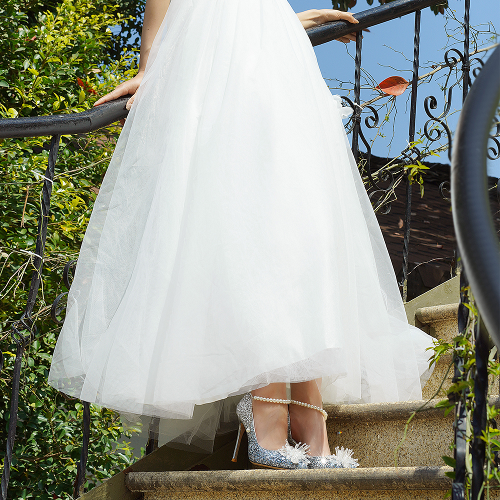 Details for (W) 릴리웨이 신데렐라 블루 그라데이션 힐 (Lily Wei Cinderella Blue Gradation Heels) NN-196