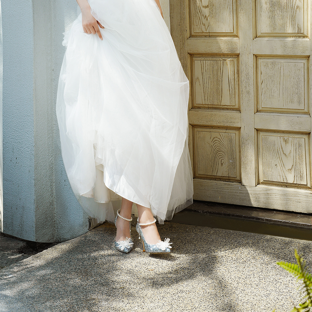 Sizing (W) 릴리웨이 신데렐라 블루 그라데이션 힐 (Lily Wei Cinderella Blue Gradation Heels) NN-196