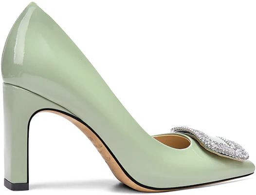 (W) 릴리 웨이 그린 크리스탈 버클 뮬 (Lily Wei Green Crystal Buckle Mules) M1-081 Order (W) 릴리 웨이 그린 크리스탈 버클 뮬 (Lily Wei Green Crystal Buckle Mules) M1-081