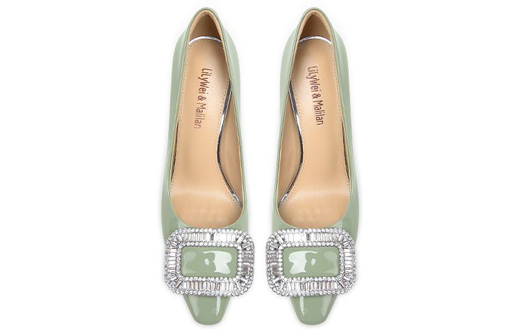Lookbook (W) 릴리 웨이 그린 크리스탈 버클 뮬 (Lily Wei Green Crystal Buckle Mules) M1-081