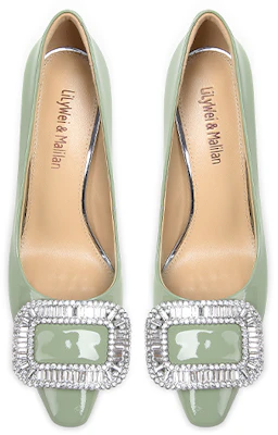 (W) 릴리 웨이 그린 크리스탈 버클 뮬 (Lily Wei Green Crystal Buckle Mules) M1-081 Lookbook (W) 릴리 웨이 그린 크리스탈 버클 뮬 (Lily Wei Green Crystal Buckle Mules) M1-081