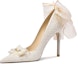 Buy (W) Lily Wei Kasut Tumit Tinggi 10cm 'Fesyen Selesa Slip-On Stiletto Putih' NN-203