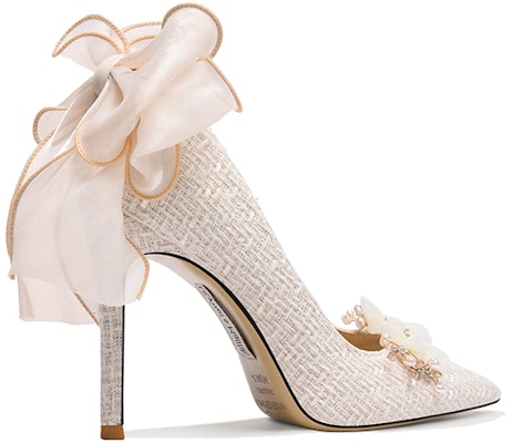(Women) Lily Wei Fabric High Heels 10cm 'Fashion Comfort Slip-On Stiletto White' NN-203 Order (Women) Lily Wei Fabric High Heels 10cm 'Fashion Comfort Slip-On Stiletto White' NN-203