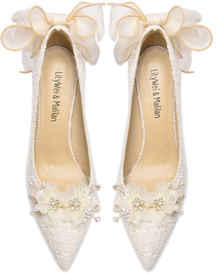 (Women) Lily Wei Fabric High Heels 10cm 'Fashion Comfort Slip-On Stiletto White' NN-203 Lookbook (Women) Lily Wei Fabric High Heels 10cm 'Fashion Comfort Slip-On Stiletto White' NN-203