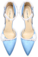 Lookbook (W) Tacones Altos Azul Cielo Lily Wei con Cadena de Perlas y Tela NN-204
