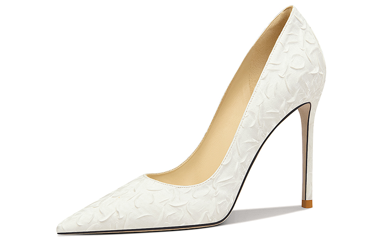 (Women) Lily Wei Fabric Pointed Toe Stiletto 10cm High Heels 'Elegant White' 'Misty Elf' NN-494