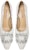 (W) Kasut Tumit Tinggi Slip-On Fabrik Rhinestone Gesper 'Putih' M1-082
