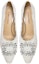 Lookbook (W) Kasut Tumit Tinggi Slip-On Fabrik Rhinestone Gesper 'Putih' M1-082