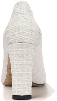 (Women) Lily Wei Fabric Rhinestone Buckle Slip-On High Heels 'White' M1-082 Shop (Women) Lily Wei Fabric Rhinestone Buckle Slip-On High Heels 'White' M1-082