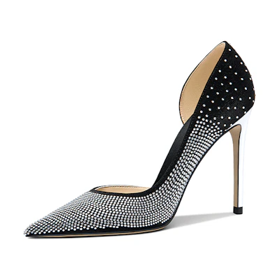 (W) Lily Wei Fabric Starry Sea High Heels 'Black Rhinestone'