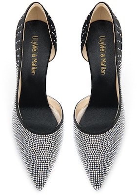 (W) Lily Wei Kain Sepatu Tinggi Bintang Laut 'Rhinestone Hitam' NN-384 Lookbook (W) Lily Wei Kain Sepatu Tinggi Bintang Laut 'Rhinestone Hitam' NN-384