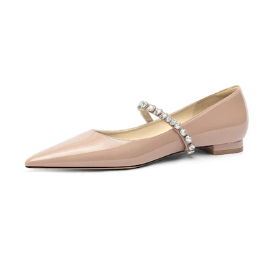 (W) Lily Wei Flats 'Nude Patent Jelly'