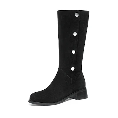 (W) Lily Wei High-Top Boot 'Trendy Button Versatile'
